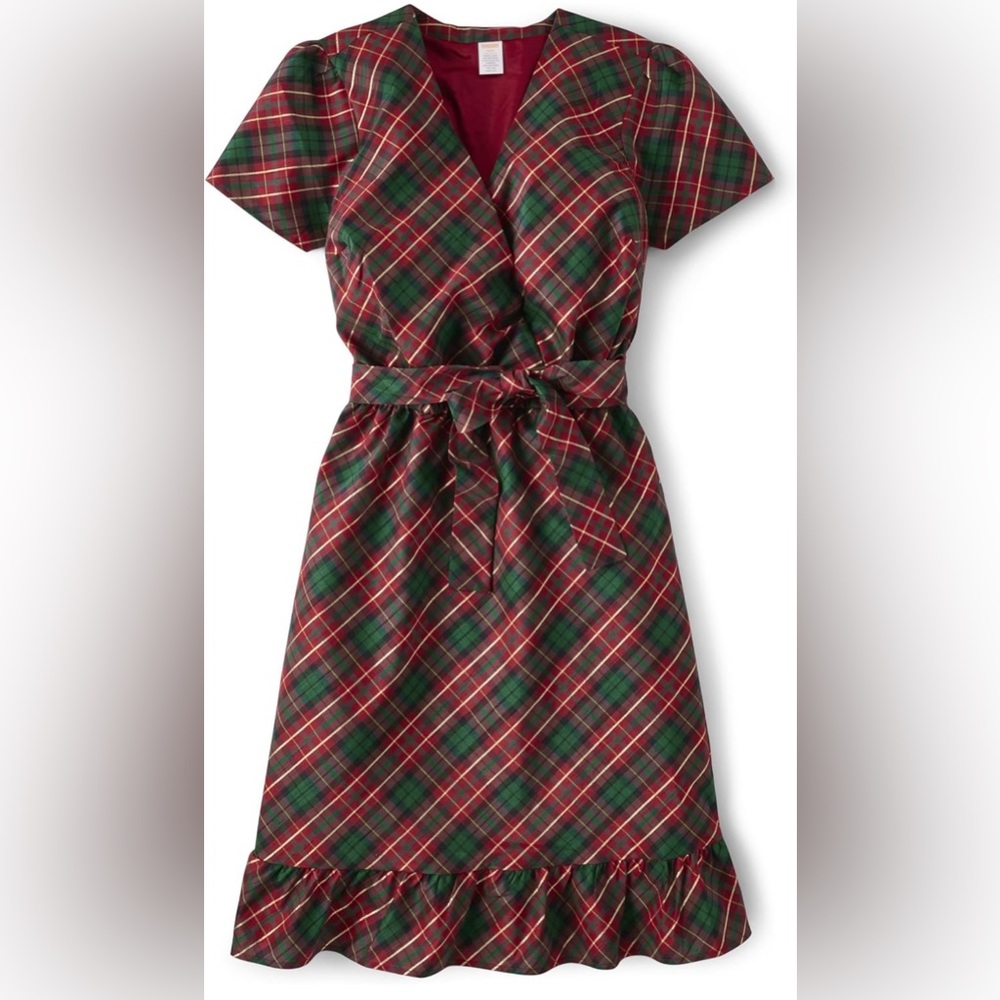 NWT - Gymboree
Womens Large Plaid Dupioni Wrap Dress, A Royal Christmas